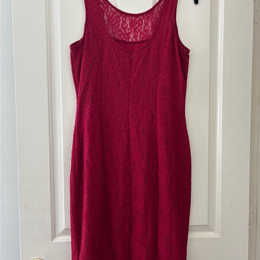 White House Black Market wine red Lace Dress